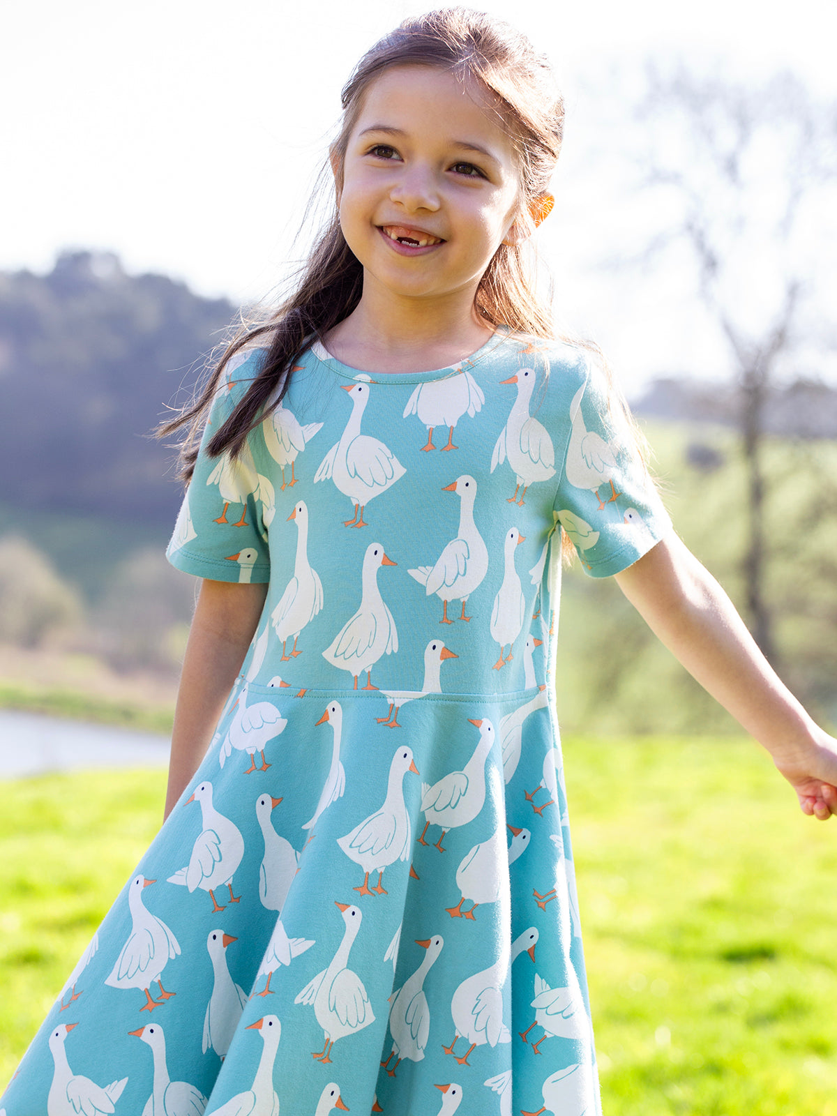 frugi spring skater dress Frugi Organic Spring Skater Green Dress Duck Pond Size 12-18 months BNWT